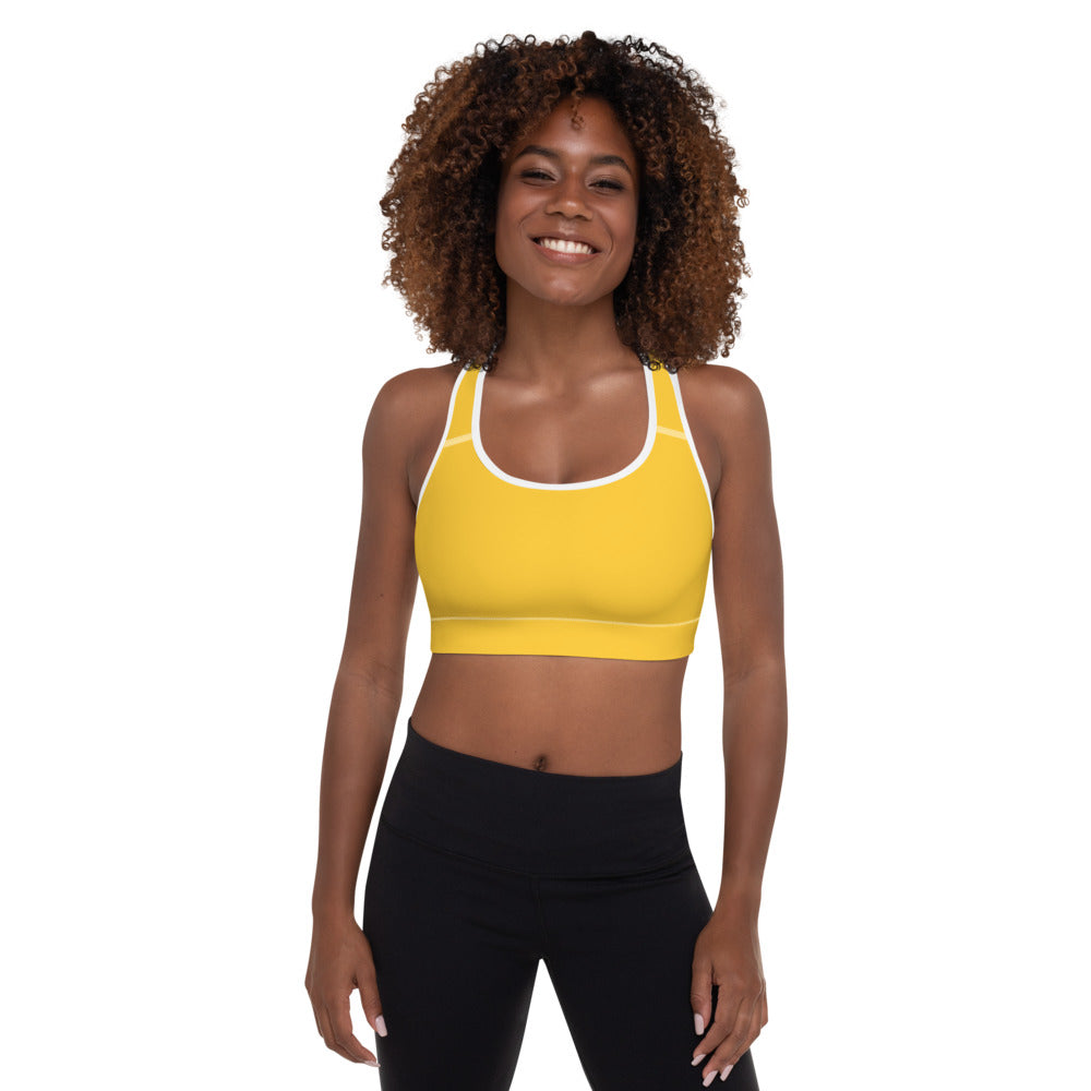 Yellow Padded Sports Bra