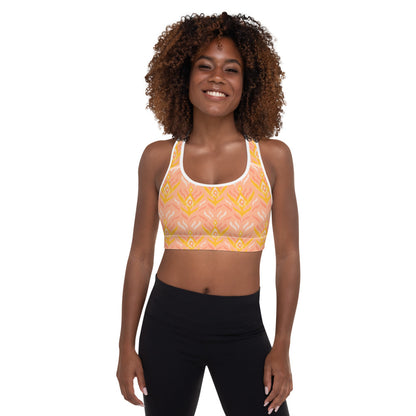 Pink Ikat Padded Sports Bra