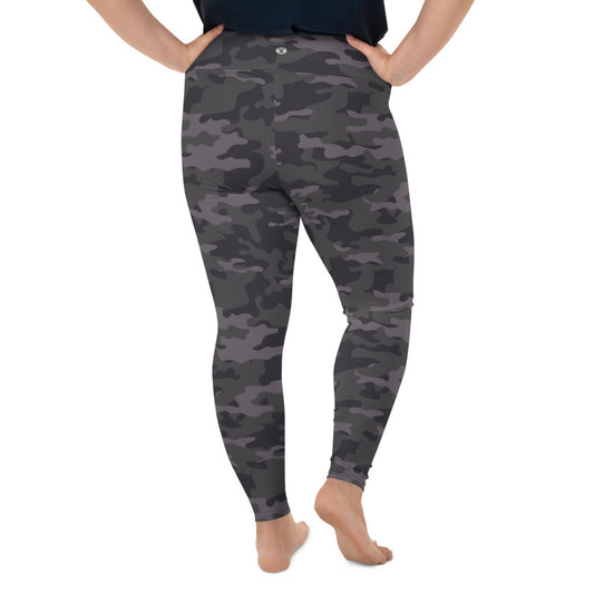 Dark Gray Camo Plus Size Leggings