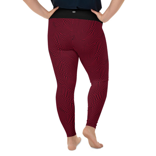 Crimson ZigZag Plus Size Leggings