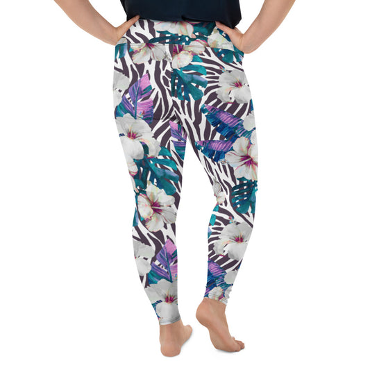 Garden Zebra Plus Size Leggings