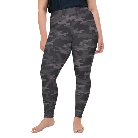 Dark Gray Camo Plus Size Leggings