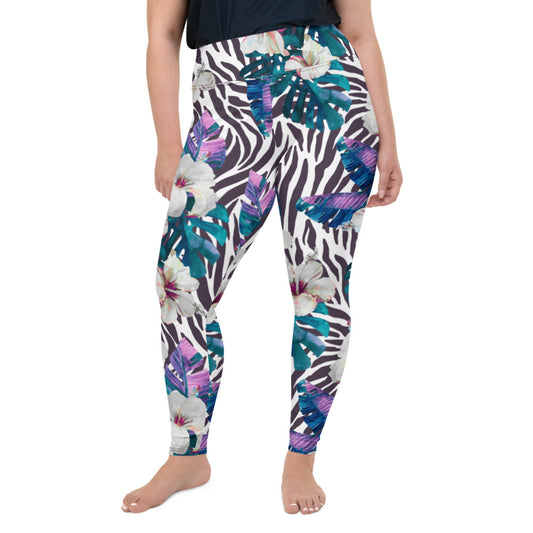 Garden Zebra Plus Size Leggings