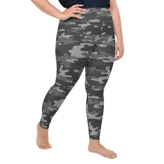 Gray Camo Plus Size Leggings