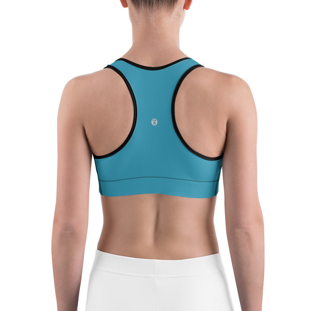 Aqua Unpadded Sports Bra