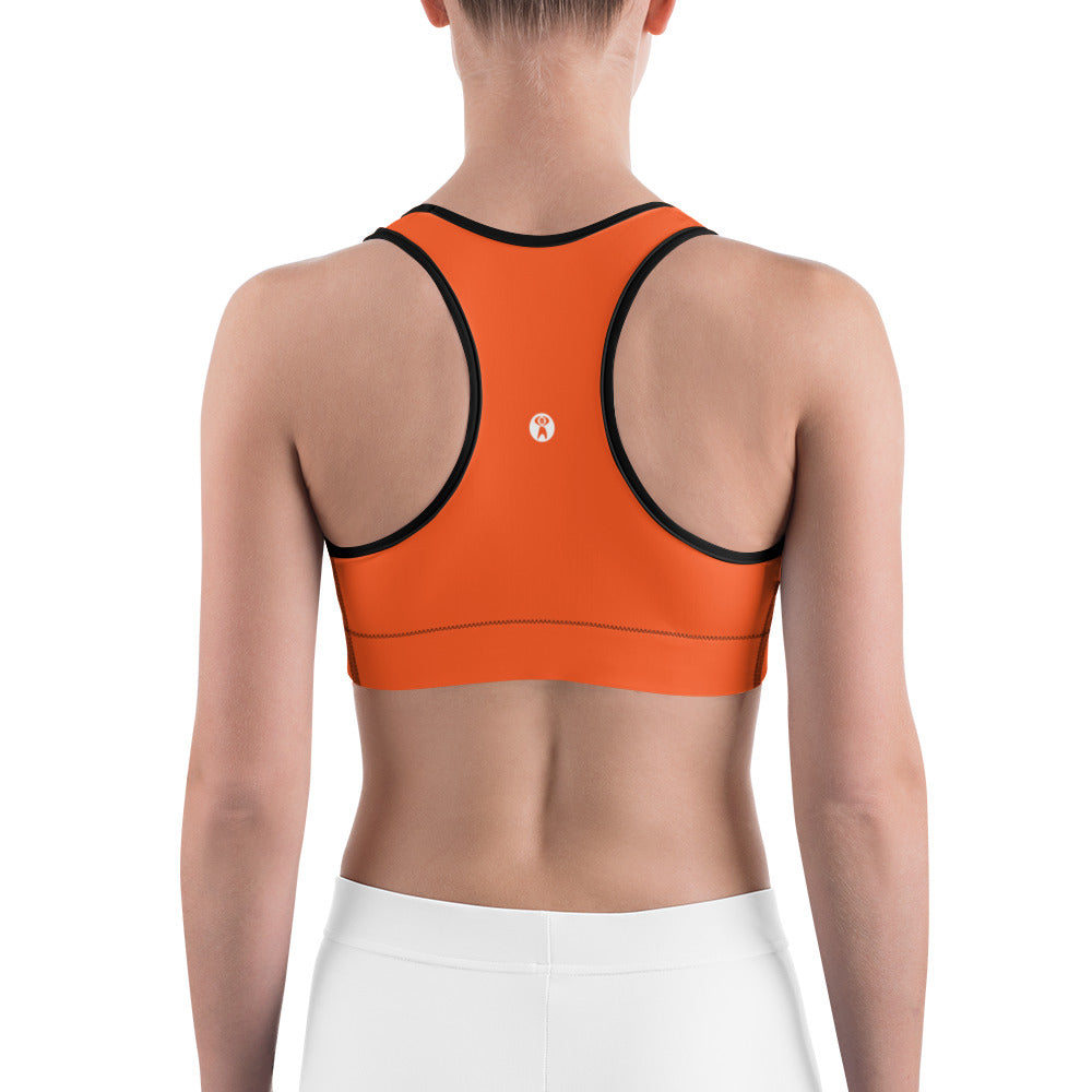 Neon Orange Unpadded Sports Bra