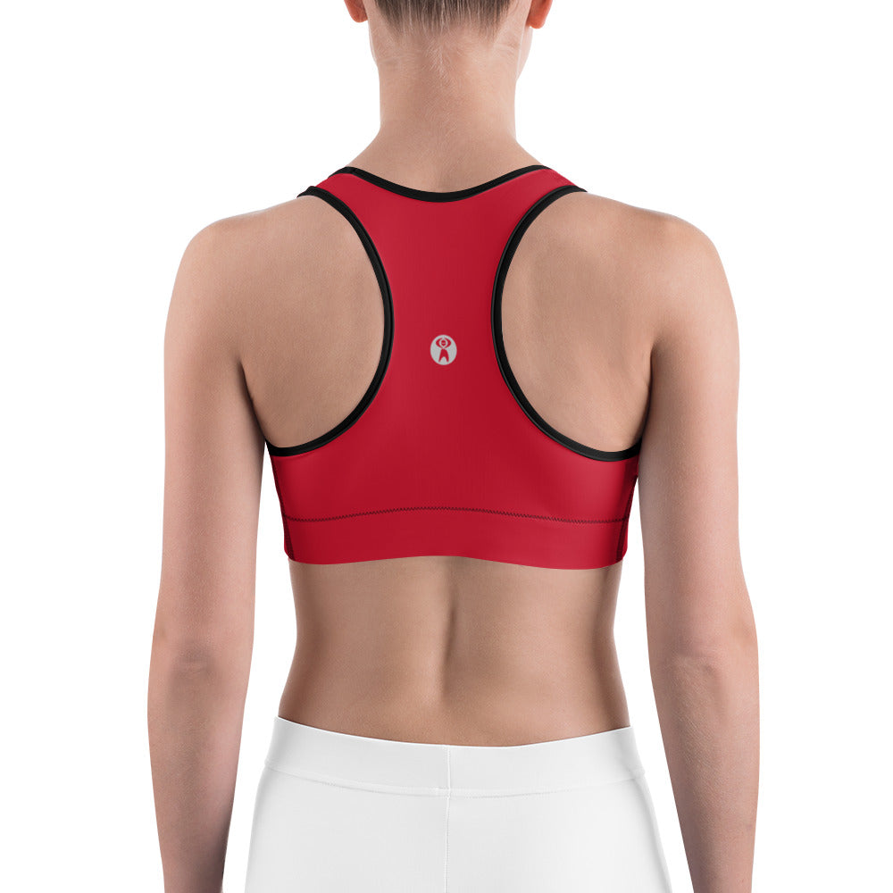 Red Unpadded Sports Bra