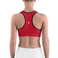 Red Unpadded Sports Bra