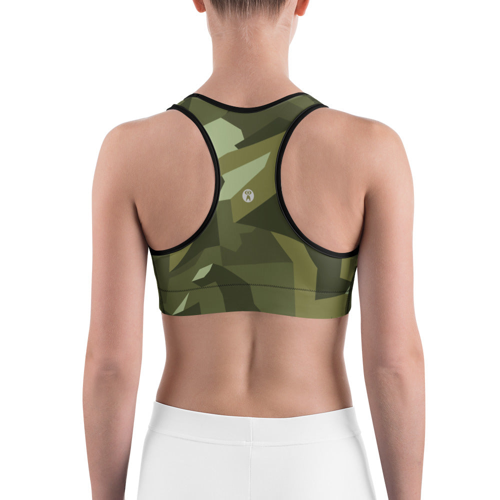 Origami Green Unpadded Sports bra