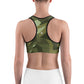 Origami Green Unpadded Sports bra