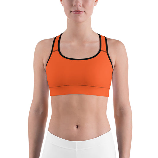 Neon Orange Unpadded Sports Bra