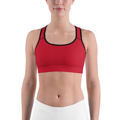 Red Unpadded Sports Bra