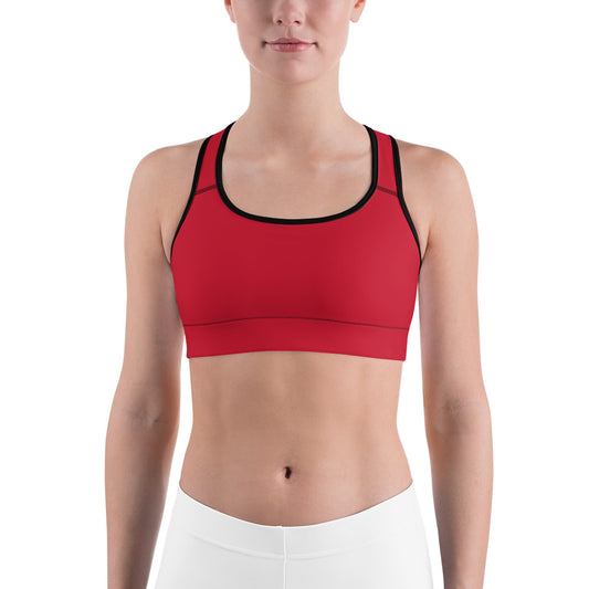 Red Unpadded Sports Bra