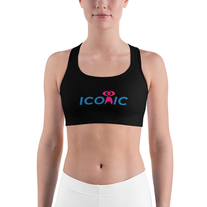 Iconic Black Unpadded Sports Bra