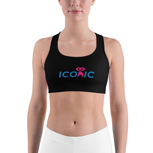 Iconic Black Unpadded Sports Bra