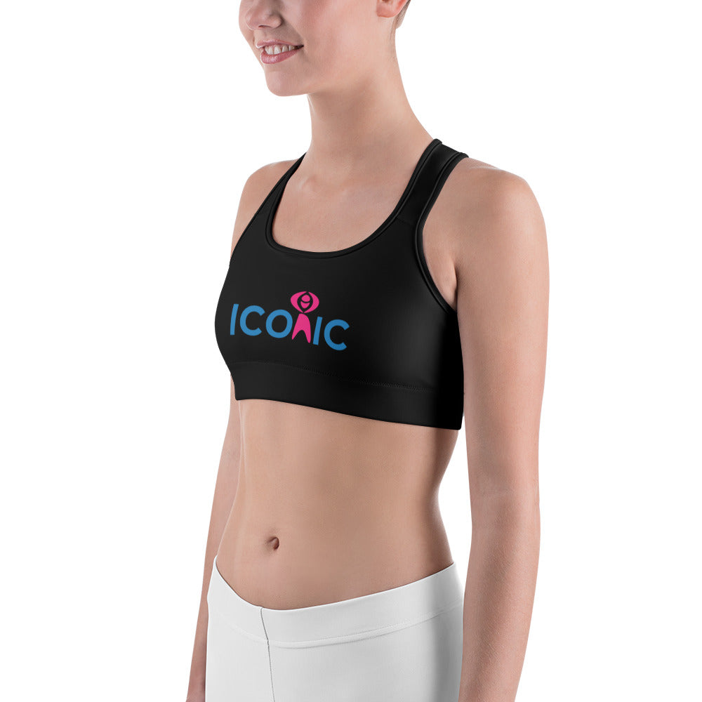 Iconic Black Unpadded Sports Bra