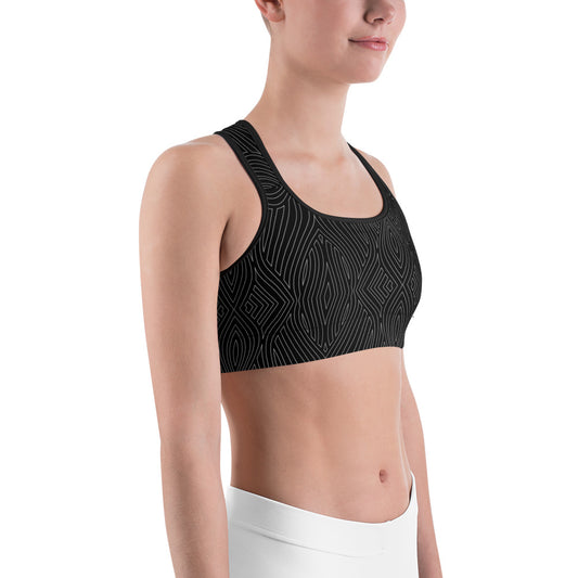 Black Silverline Unpadded Sports Bra