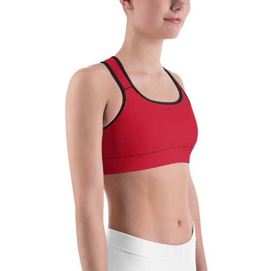 Red Unpadded Sports Bra