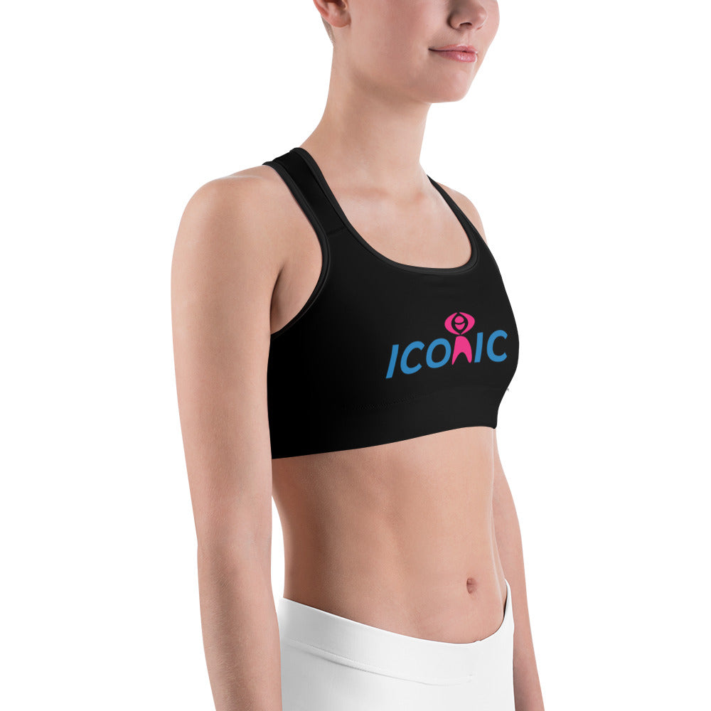 Iconic Black Unpadded Sports Bra
