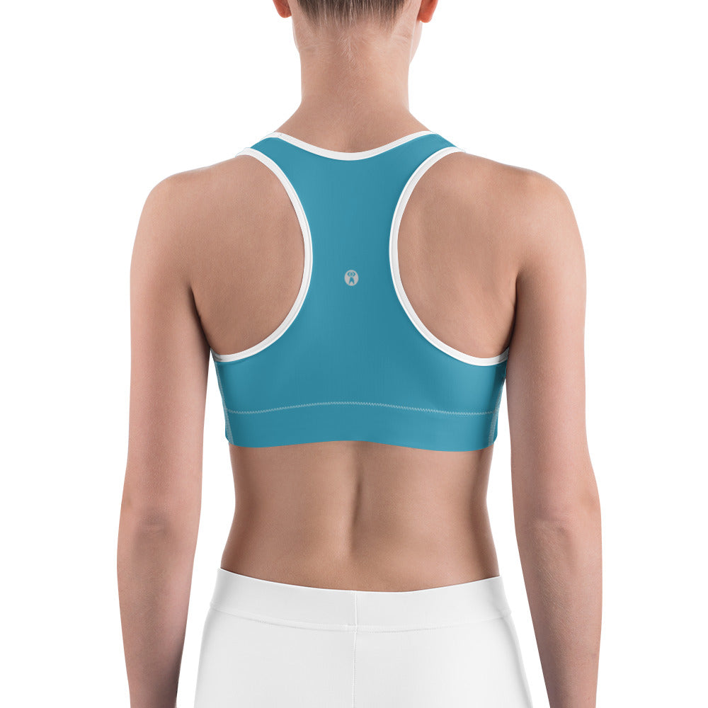 Aqua Unpadded Sports Bra