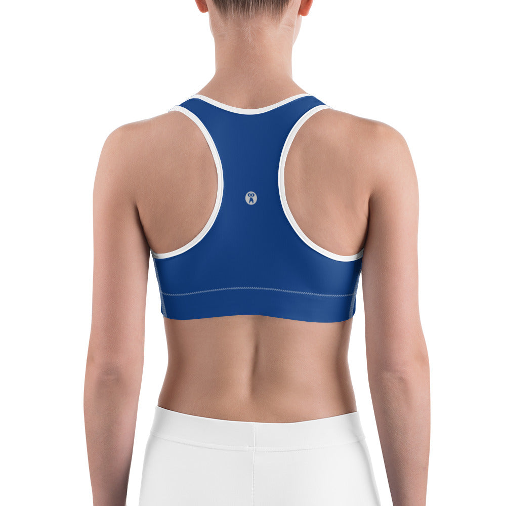 Blue Unpadded Sports Bra