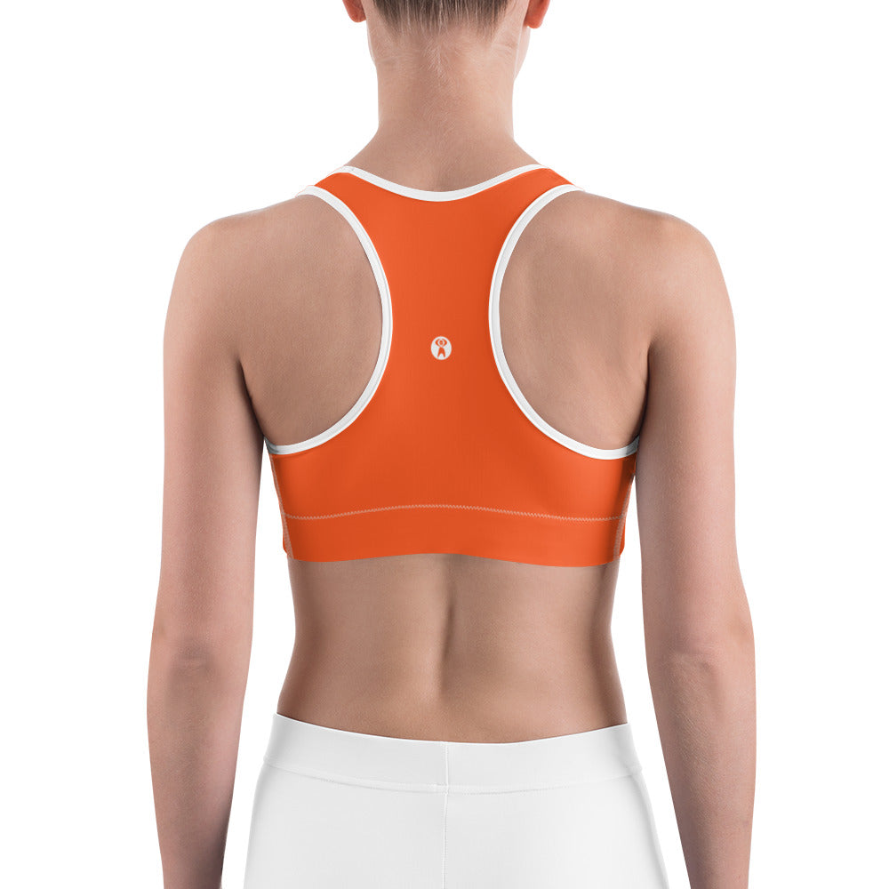 Neon Orange Unpadded Sports Bra