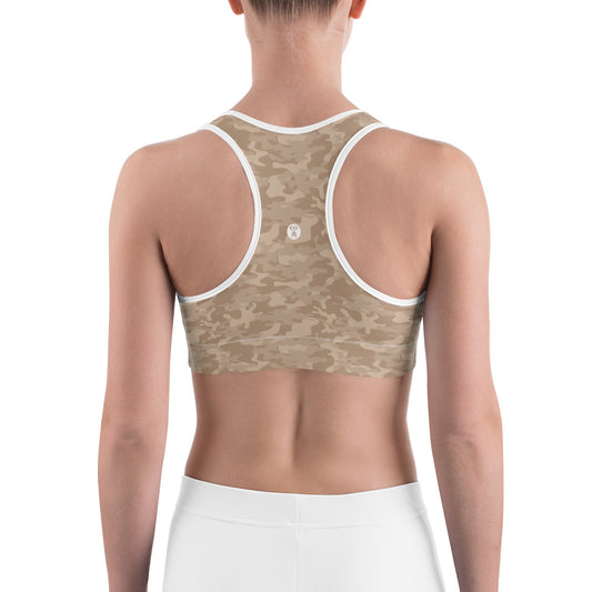 Tan Camo Unpadded Sports Bra