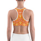 Orange Ikat Unpadded Sports Bra