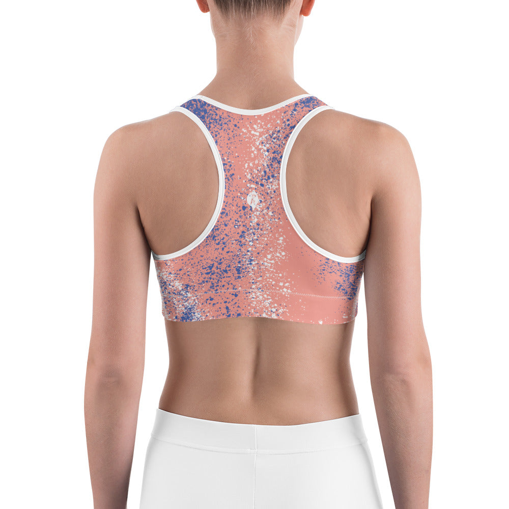 Pink Splash Unpadded Sports Bra