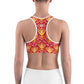 Red Ikat Unpadded Sports Bra