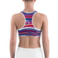 Red White And Unpadded Sports Bra