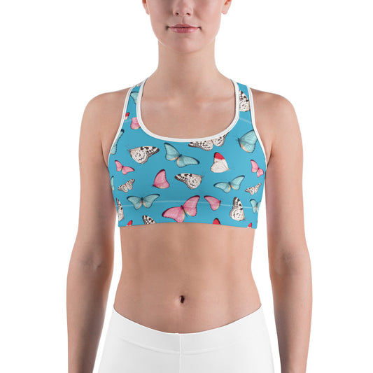 Butterfly Sky Unpadded Sports Bra