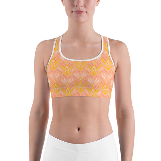 Pink Ikat Unpadded Sports Bra