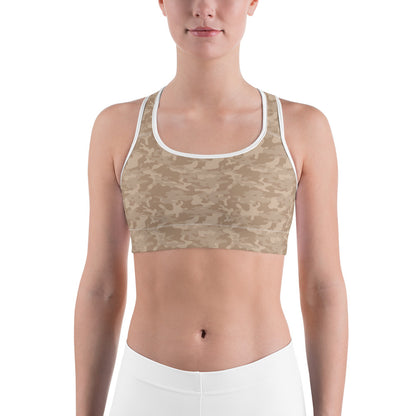 Tan Camo Unpadded Sports Bra