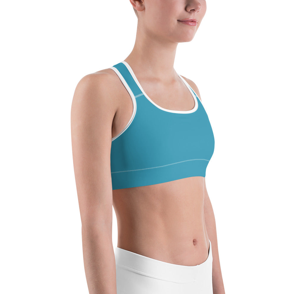 Aqua Unpadded Sports Bra
