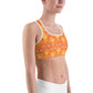 Orange Ikat Unpadded Sports Bra