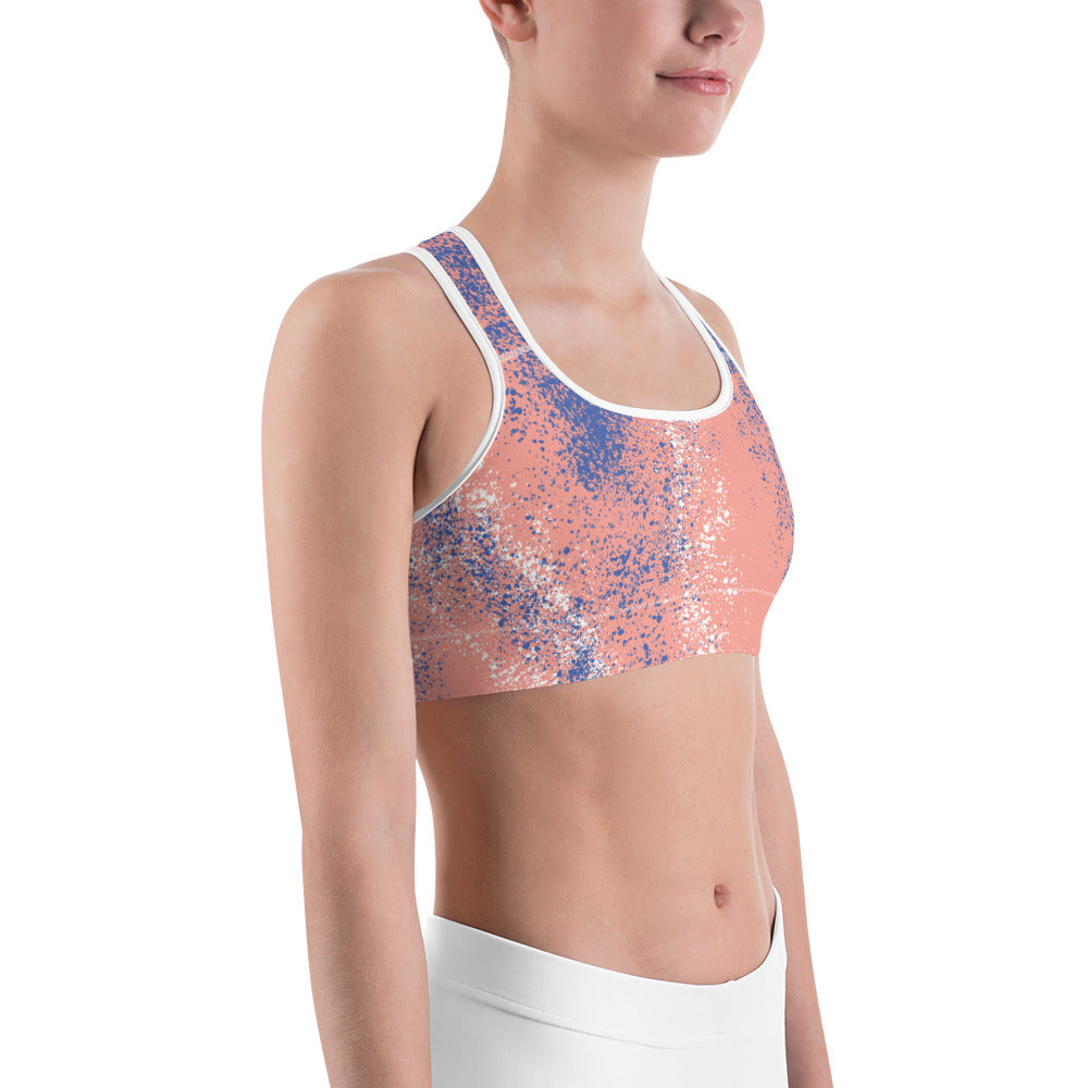 Pink Splash Unpadded Sports Bra