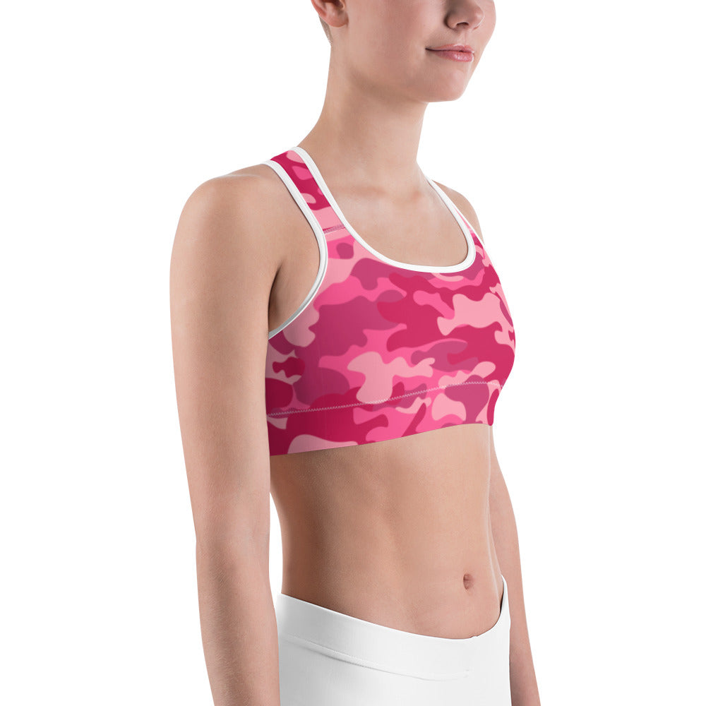 Pink Camo Unpadded Sports Bra