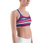 Red White And Unpadded Sports Bra