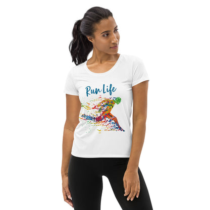 Run Life Graphic Women's White DRYconic MaxDri Performance T-Shirt