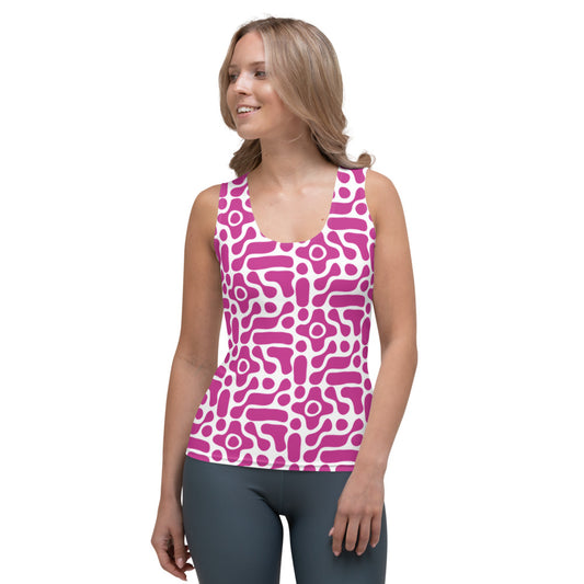 Cerise Circuit Board Women's Longline Tank Top