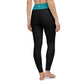 Black with Eastern Blue High-Waist Yoga Leggings