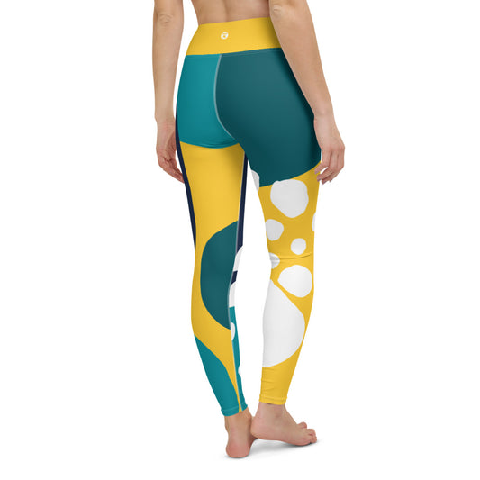 Abstraction Yellow Yoga Leggings