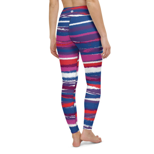 Red White And Yoga Leggings