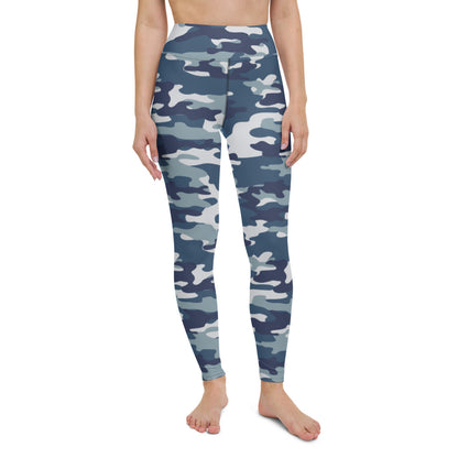 Blue Camo High Waist Yoga Leggings