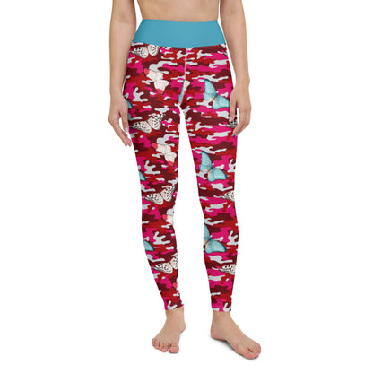 Butterfly Red Camo Yoga Leggings