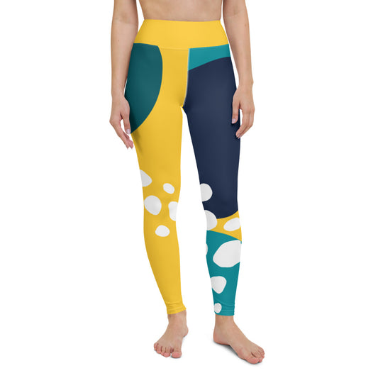 Abstraction Yellow Yoga Leggings