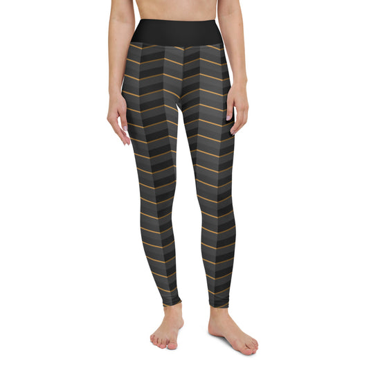 Abstract Illusion Black Yoga Leggings