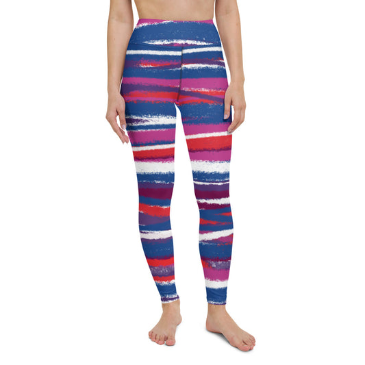 Red White And Yoga Leggings