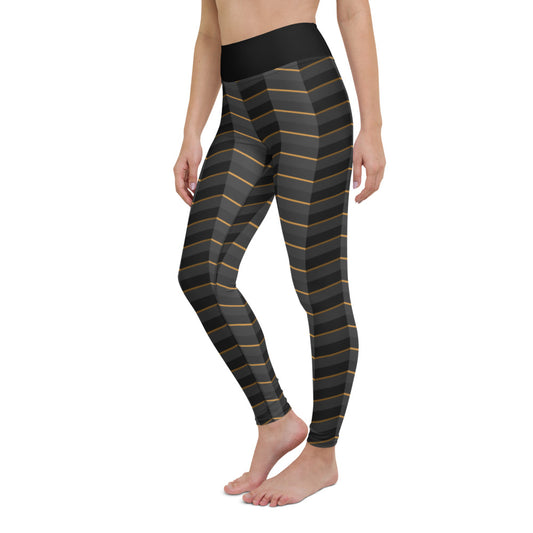 Abstract Illusion Black Yoga Leggings